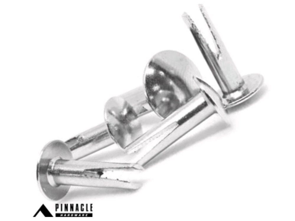 Pinnacle Split Leg Rivets Nickel 12.5x4mm (20 Packs)