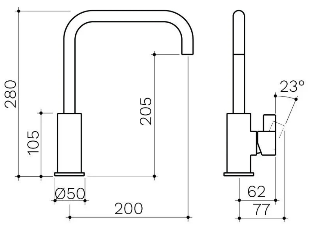 Clark Blade Sink Mixer – Matte, Round Swivel Spout (WELS)