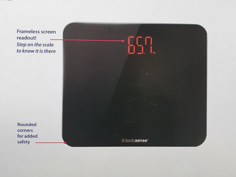 Bodysense Propert Digital Bathroom Scale – 200kg Glass, Wide Platform