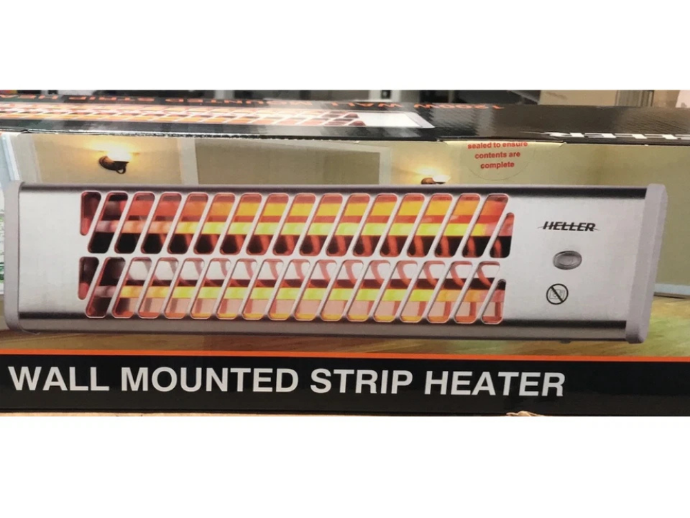 Heller 1200W Electric Strip Heater – 2-Bar Wall Mount with Pullcord & 2 Heat Settings