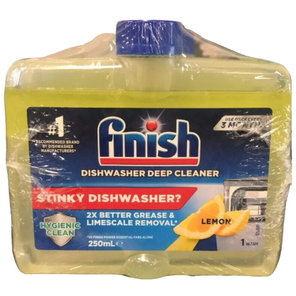 Finish Dishwasher Cleaner Lemon 250mL, Pack of 4 – Removes Limescale