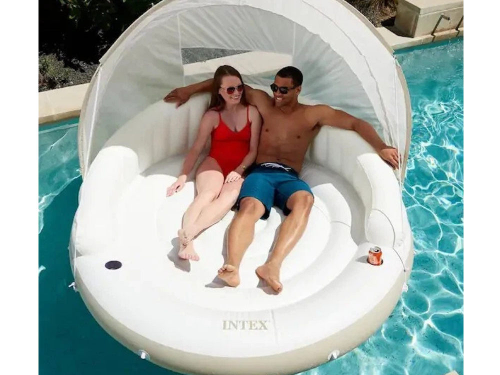 Intex Inflatable Pool Island Lounge with Canopy 199x150cm