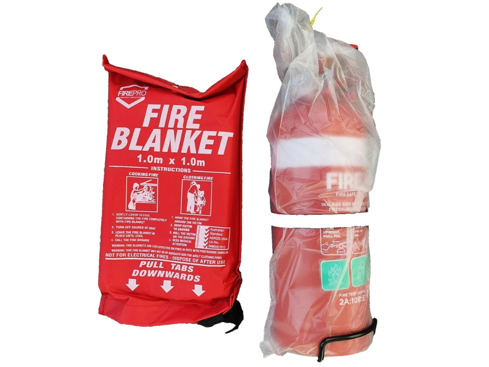 FirePro Fire Safety Kit – 1kg Extinguisher + 1m Blanket