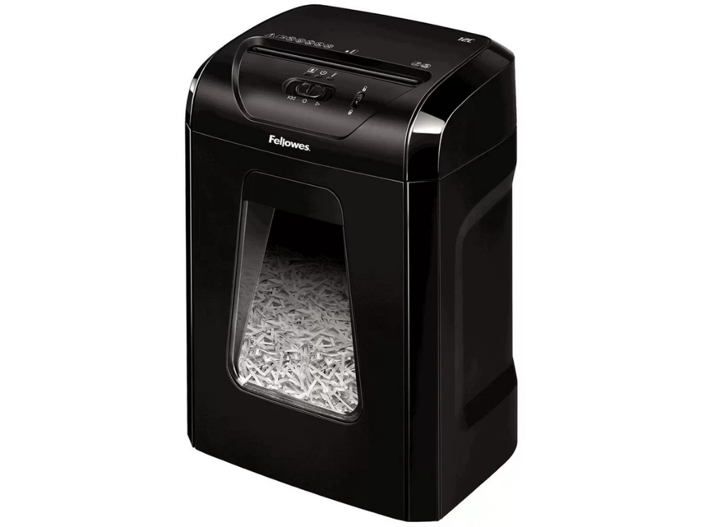 Fellowes Office Paper Shredder – 12-Sheet Cross-Cut, 19L Bin