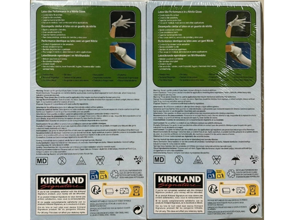 Kirkland Disposable Nitrile Safety Gloves – Medium (400ct)