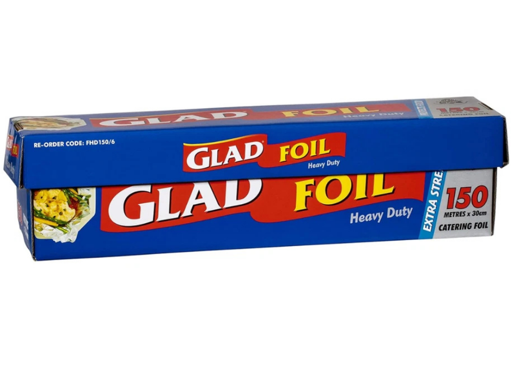 Glad Foil Food Wrap Heavy Duty 150M x 30cm 2-Pack Sealing Cover