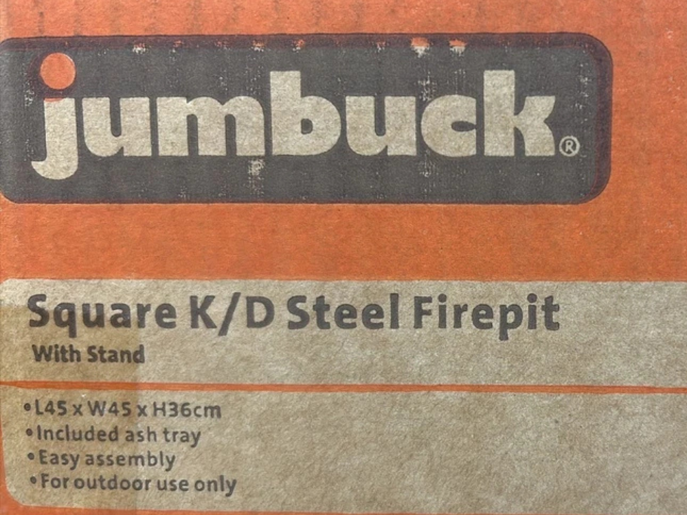 Jumbuck Portable Firepit – Square Steel Patio Fire Pit