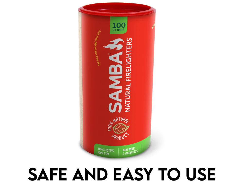 Samba Firelighters 100 Pack – Natural Cubes for BBQ & Camping