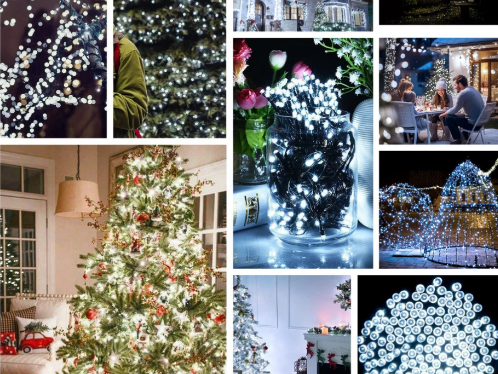 Lytworx 250 White LED Fairy Lights – 12.4m Christmas String Decoration