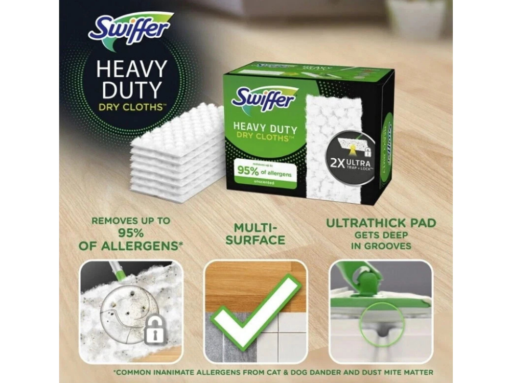 Swiffer Sweeper Heavy Duty Dry Cloths Unscented 50ct