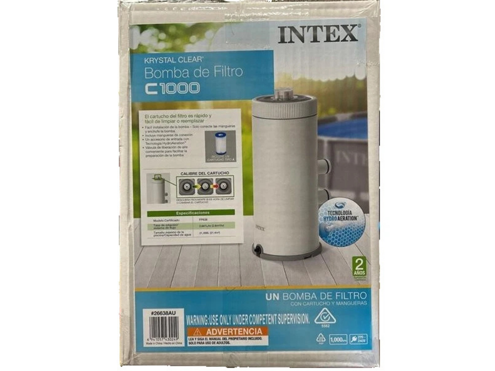 Intex Krystal Clear C1000 Cartridge Filter Pump – 220-240V