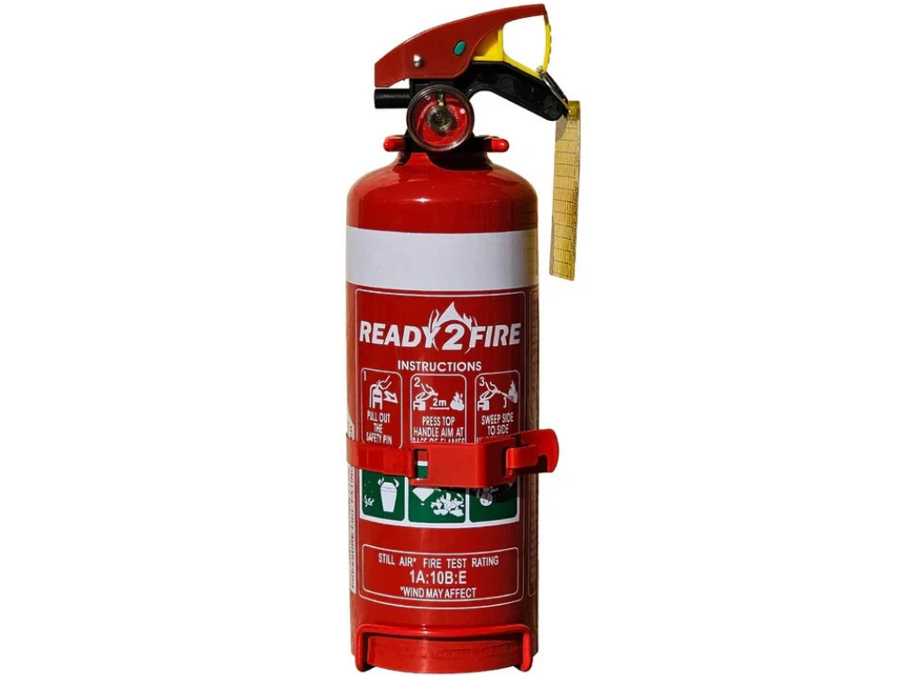 Ready2Fire 1kg ABE Dry Powder Fire Extinguisher with Bracket – Car, Home & Caravan