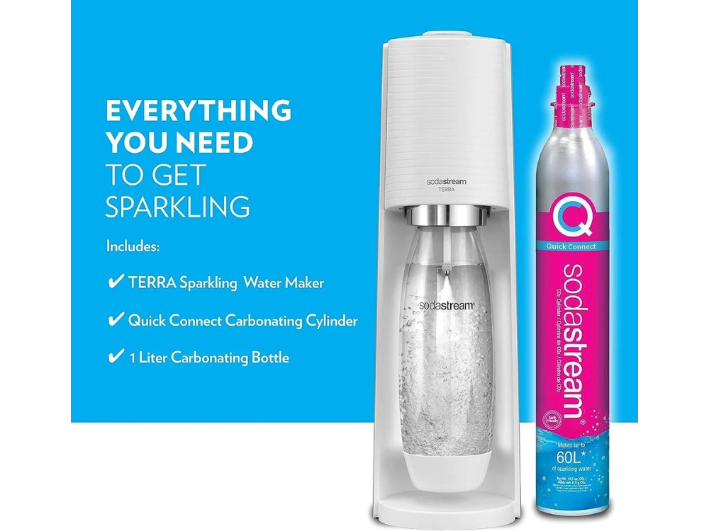 SodaStream Terra Sparkling Water Maker + 2x 1L Bottles