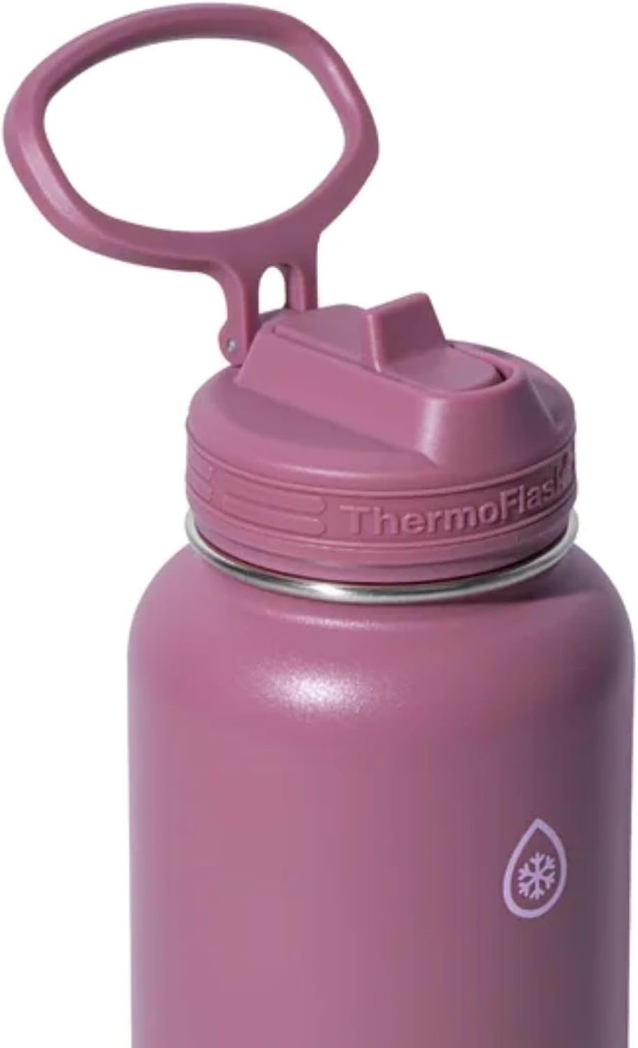 ThermoFlask Stainless Steel Water Bottle 32 oz Double Wall Vacuum Insulated 2 Pack (Black/Pink)