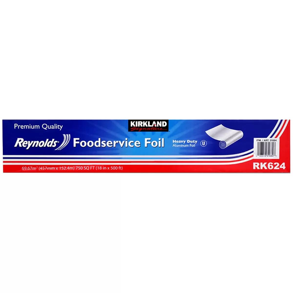 Kirkland Signature Reynolds Heavy Duty Foodservice Aluminium Foil Roll 45cm x 150m