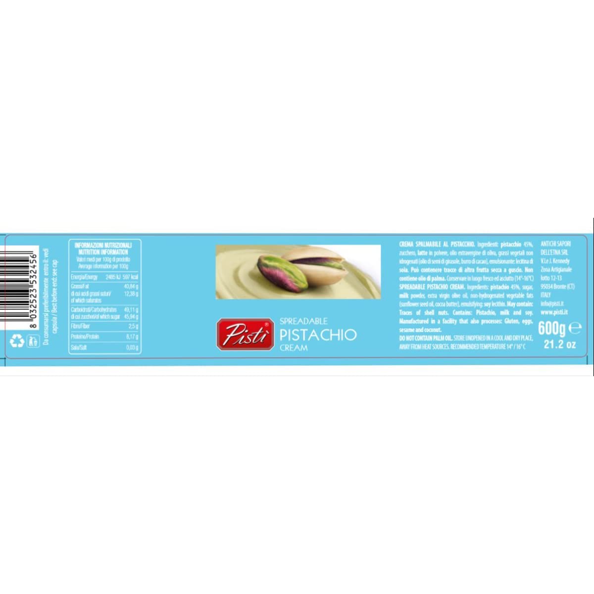2x Pisti Spreadable Pistachio Cream 600g