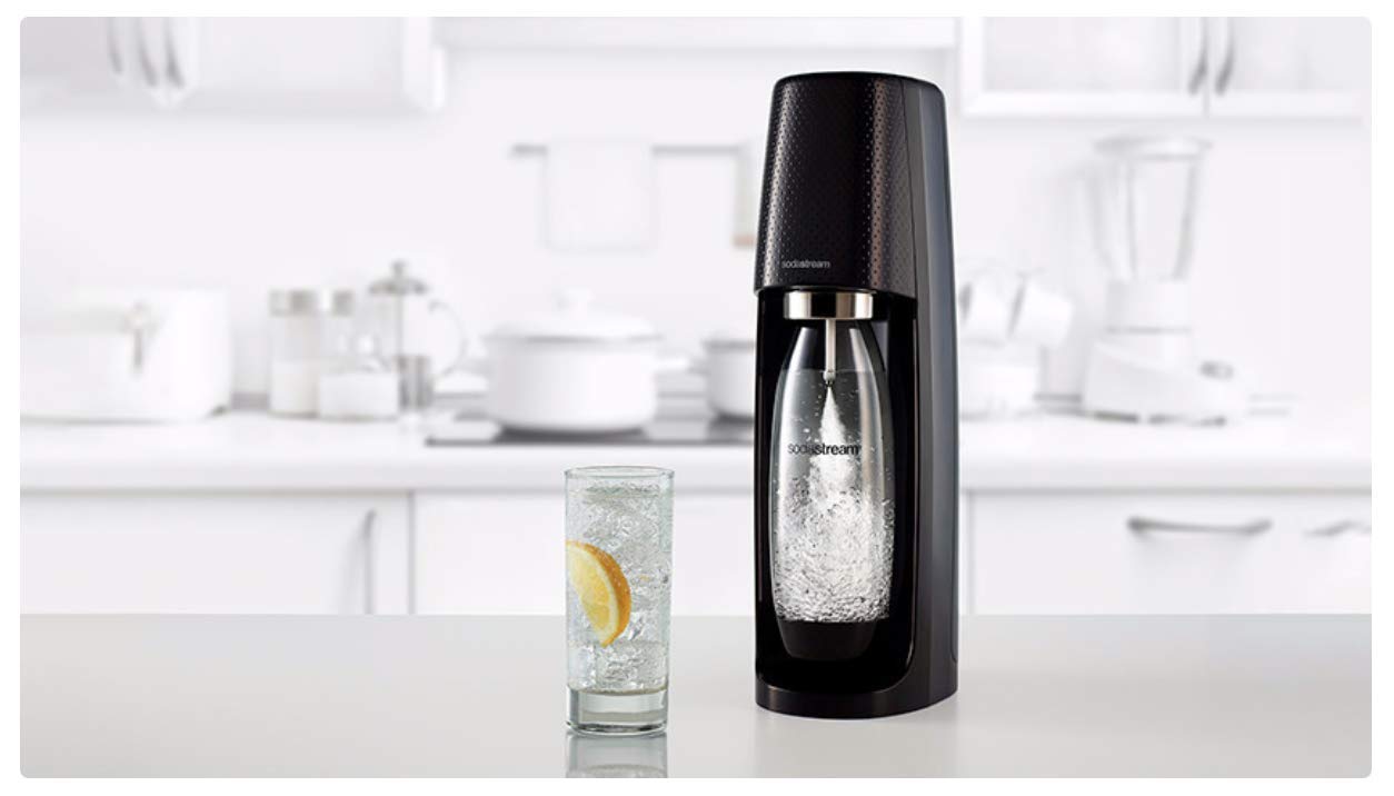 Sodastream Spirit MegaPack 1 Spirit + 1 60 L CO2 Cylinder + 2 1L & 1 500ml Reusable Bottles (Black) Mega Pack Australian Model