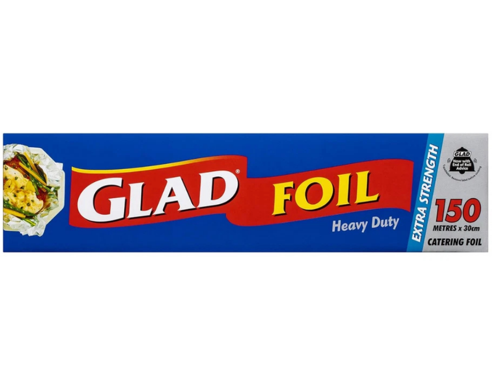 Glad Foil Food Wrap Heavy Duty 150M x 30cm 2-Pack Sealing Cover