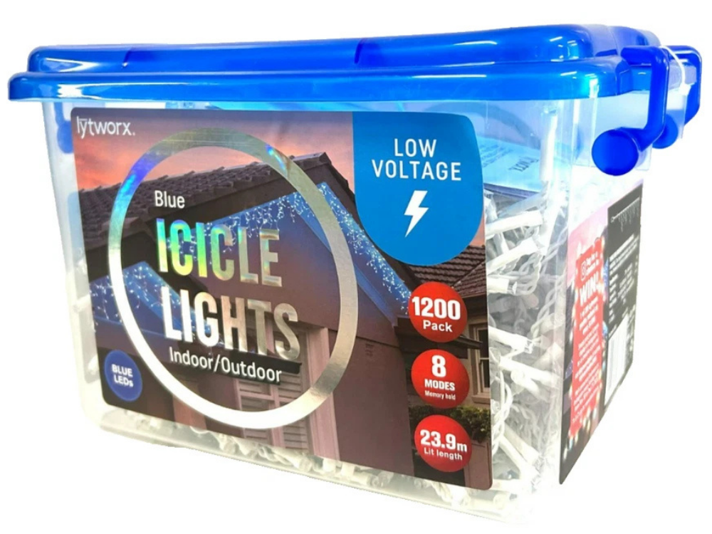 Lytworx 1200 Blue LED Icicle String Lights – Xmas Decor