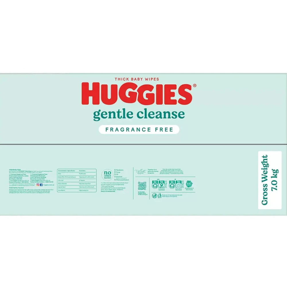 Huggies Fragrance Free Baby Wipes Dermatologically Tested 24 x 80 Wipe 2 Pack