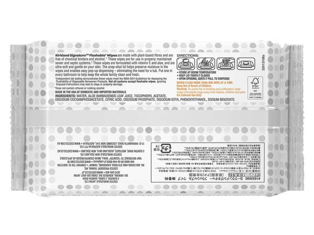 Kirkland Signature Flushable Wipes – 640 Count Ultra Soft