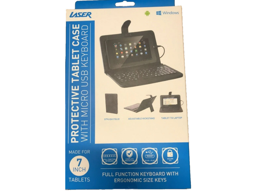 "7'' Tablet Case with Keyboard – Universal Android Folio Cover"
