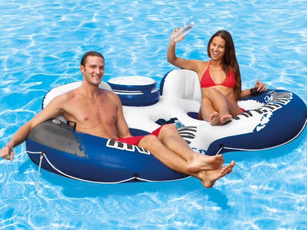 Intex River Run 2-Person Inflatable Lounge Float with Cooler
