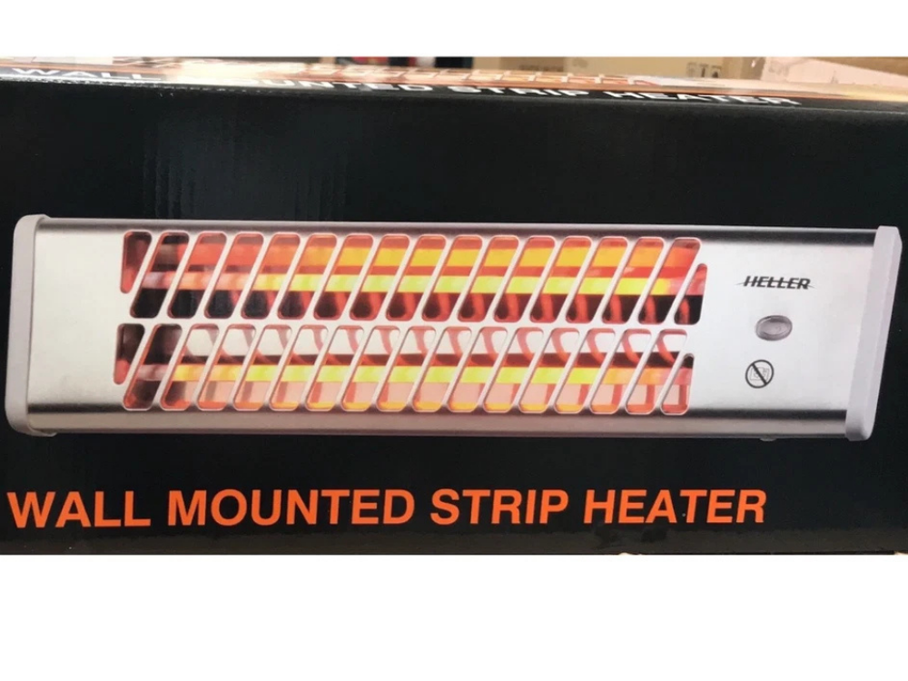 Heller 1200W Electric Strip Heater – 2-Bar Wall Mount with Pullcord & 2 Heat Settings