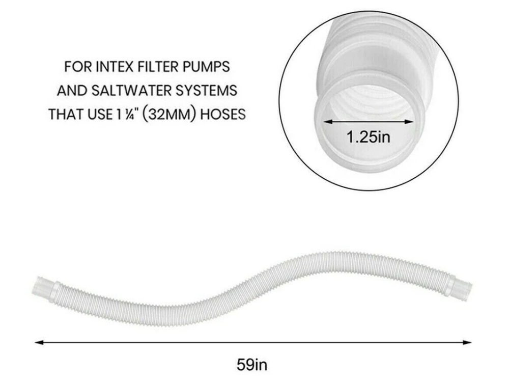 Genuine Intex 32mm Hose for Above Ground Pool Pump – 2 Pack