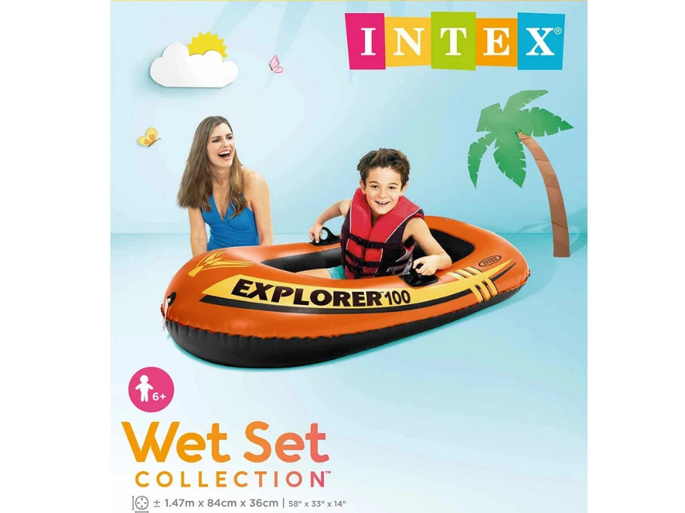 Intex Explorer 100 Inflatable Ride-On Boat – Ages 6+