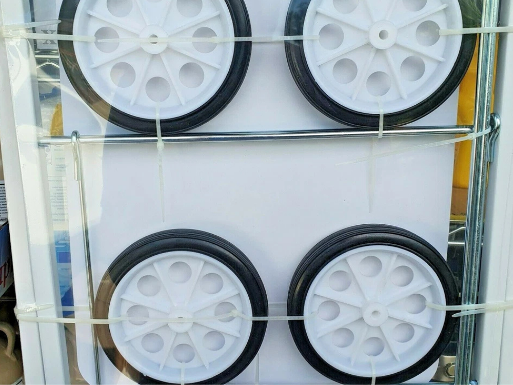 Sunfresh Folding Laundry Trolley Cart – Collapsible White Steel Frame