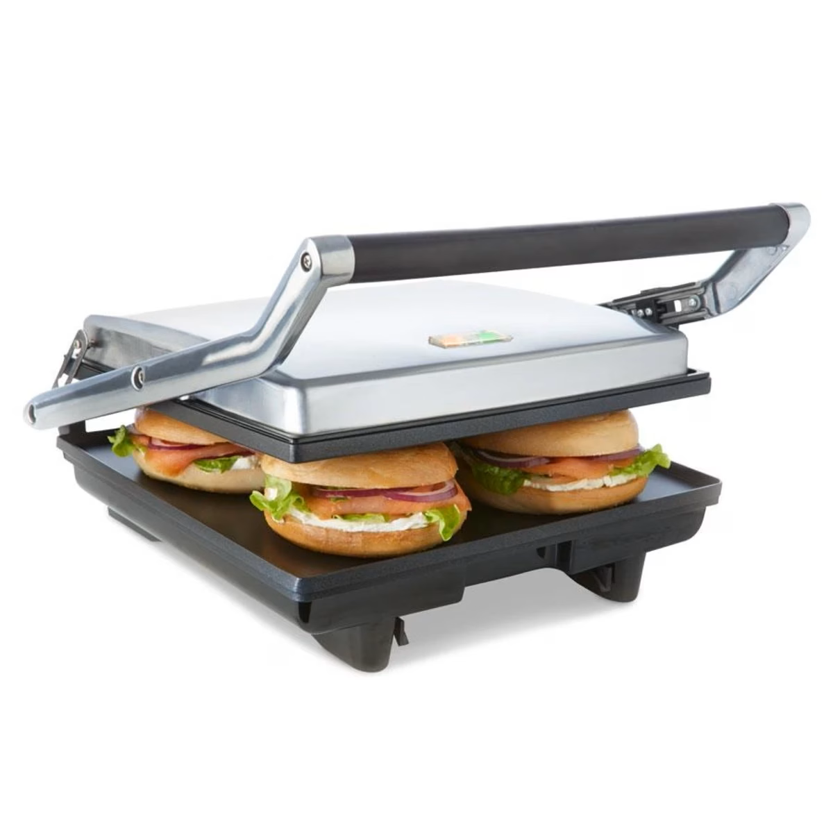 Anko 4 Slice Sandwich Press Stainless Steel Non-Stick Flat Plate Jaffle Maker