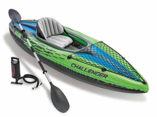 Intex Challenger K1 Inflatable Kayak – 1 Person with Paddle & Pump