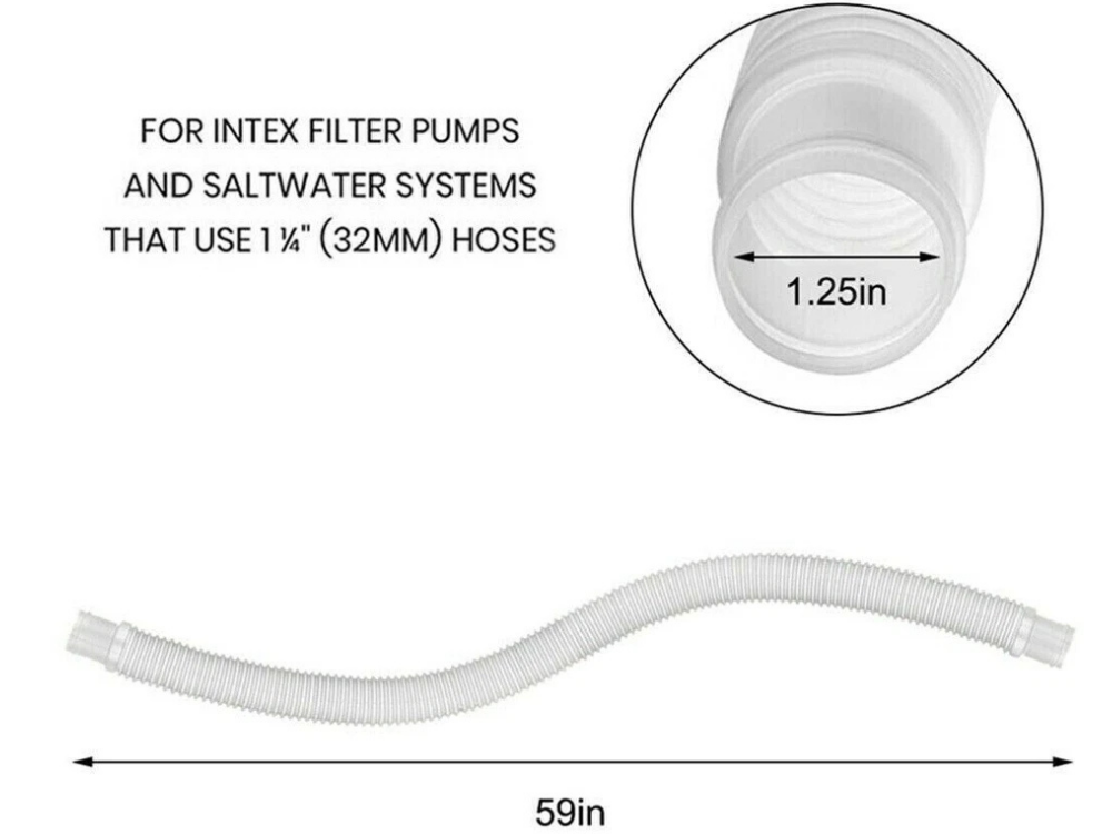 Genuine Intex 32mm Pool Pump Hoses – 2 Pack for Above Ground Pools