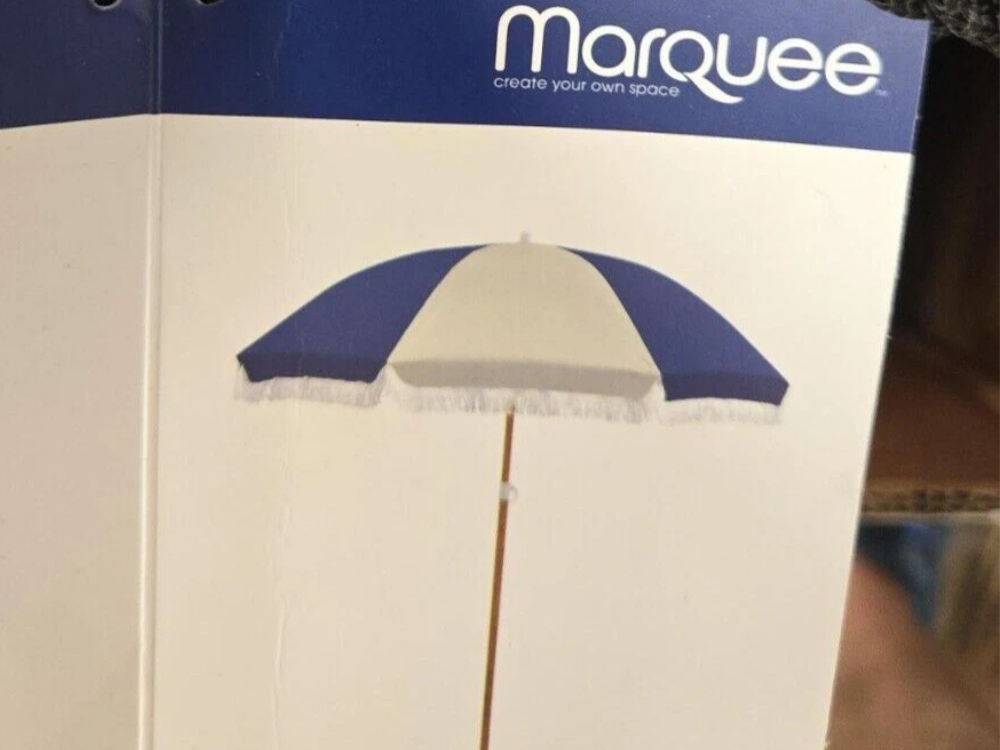 Marquee Tassel Beach Umbrella – Portable Sun Shade