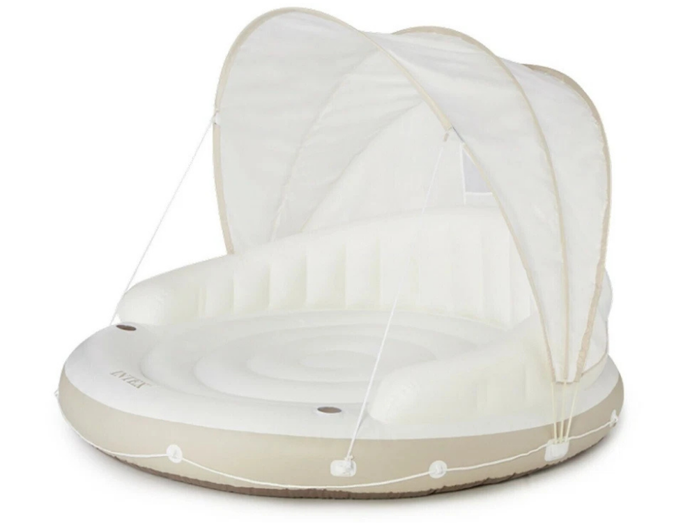 Intex Inflatable Canopy Island Lounge – Pool Float with Sun Shade 199x150cm