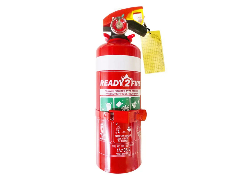 Ready2Fire 1kg ABE Dry Powder Fire Extinguisher with Bracket – Car, Home & Caravan