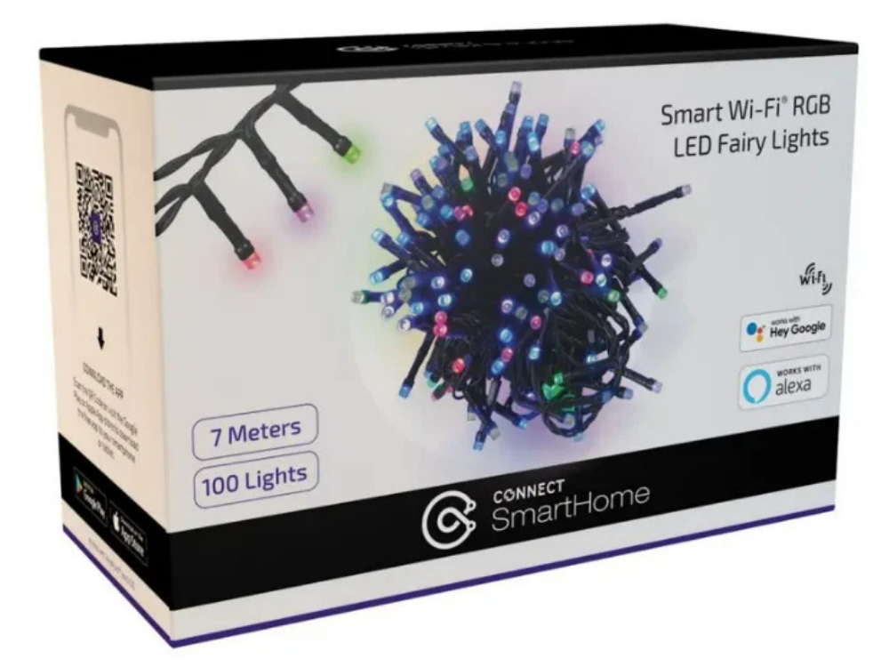 Smart WiFi LED Fairy Lights – 100 LEDs, 7M, Alexa/Google Compatible