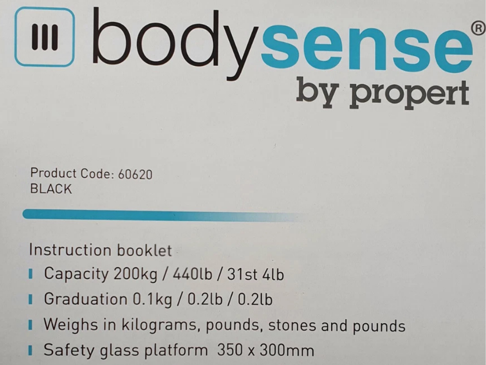 Bodysense Propert Digital Bathroom Scale – 200kg Glass, Wide Platform