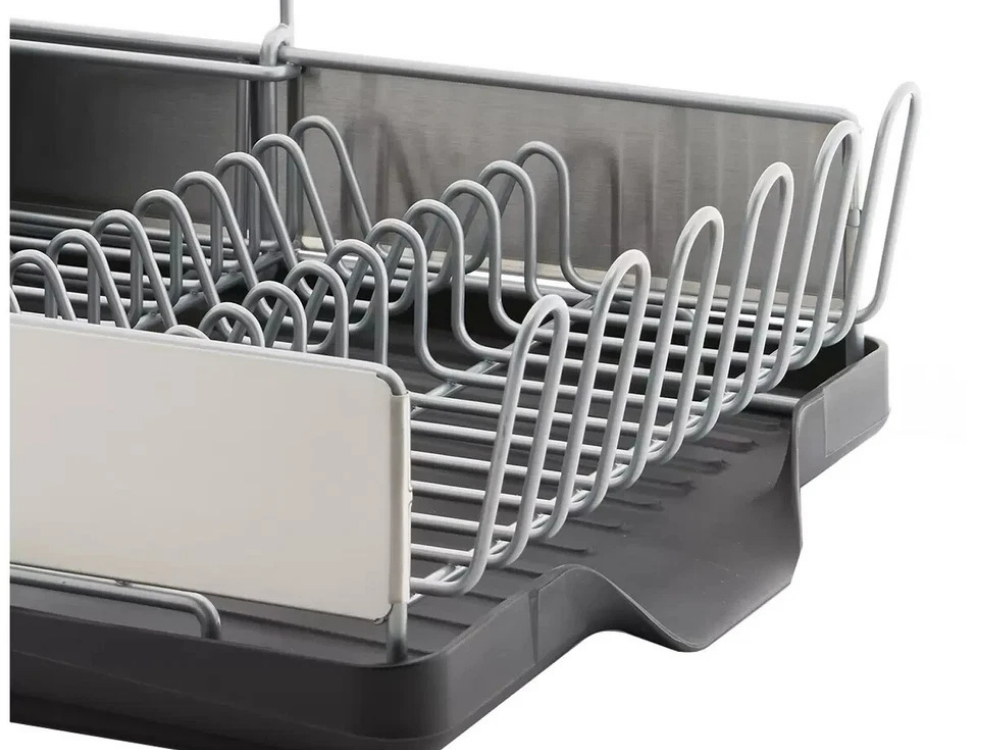 Sabatier Compact Dish Rack – Plate & Cup Holder with Draining Tray Organizer