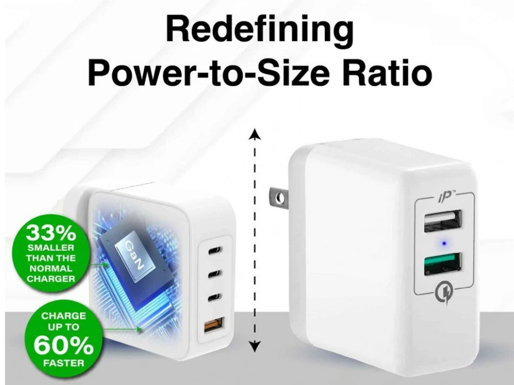 Laser 4-Port 100W Fast USB Charger – Universal Laptop &amp; iPhone Adapter