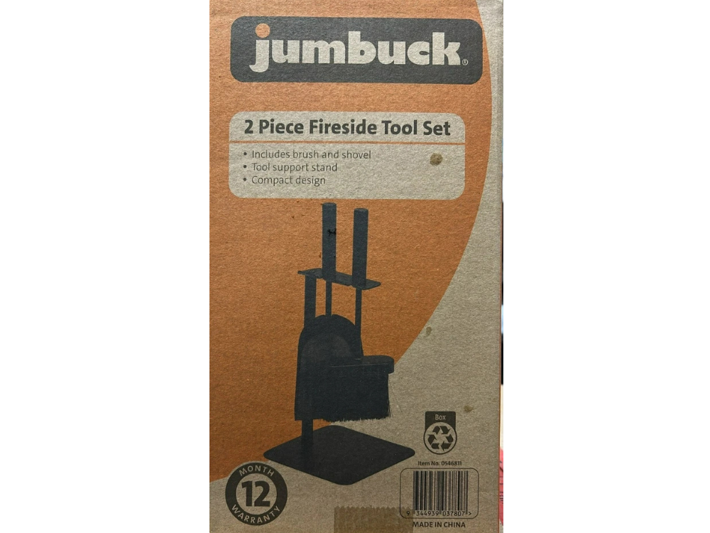 Jumbuck 2-Piece Fireplace Tool Set – Shovel & Brush with Stand for Outdoor Firepit