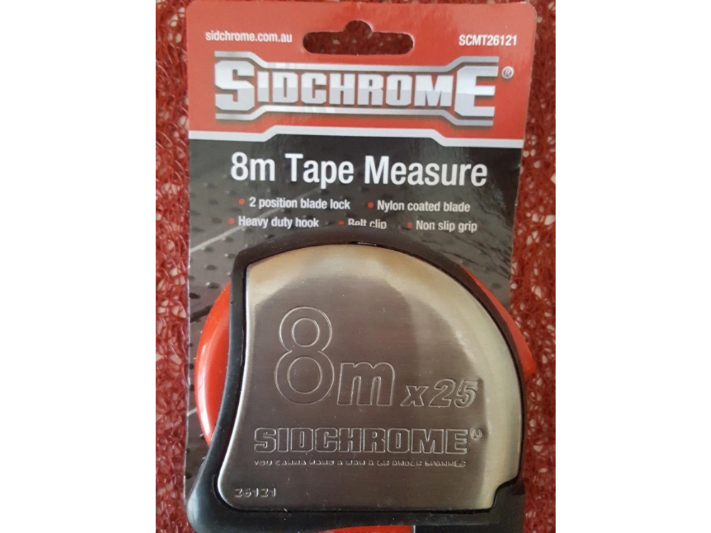 Sidchrome 8M Retractable Measuring Tape – Metric, Flexible