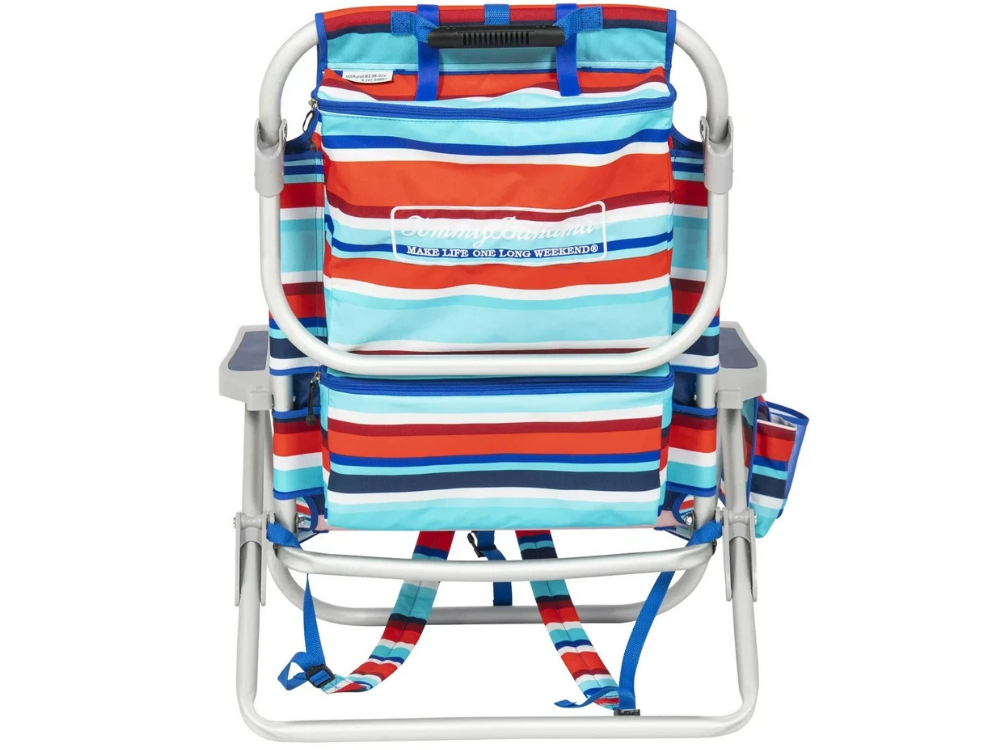 2x Tommy Bahama Backpack Cooler Chairs with Storage Pockets