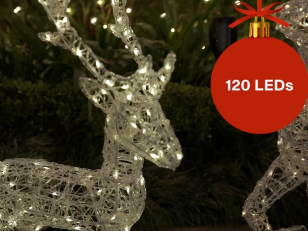 Lytworx Festive Reindeer Statue – 85cm Solar Warm White Christmas Decor