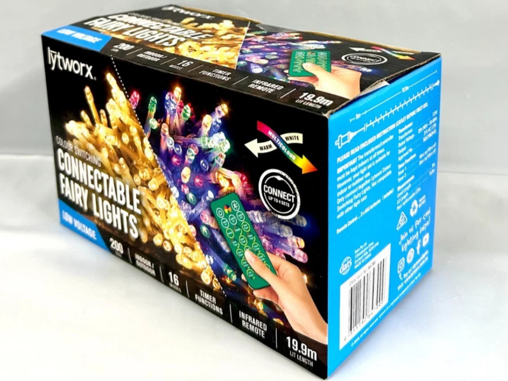 Lytworx 200 LED Christmas Fairy Lights – Colour Switching, Remote