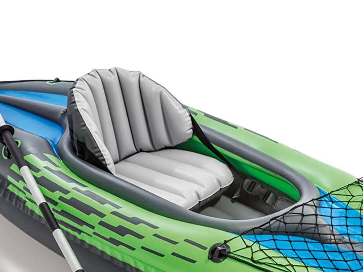 INTEX Challenger Inflatable Kayak Set: Includes Deluxe 218 cm Kayak Paddles and High-Output Pump – Adjustable Seat with Backrest – Removable Skeg