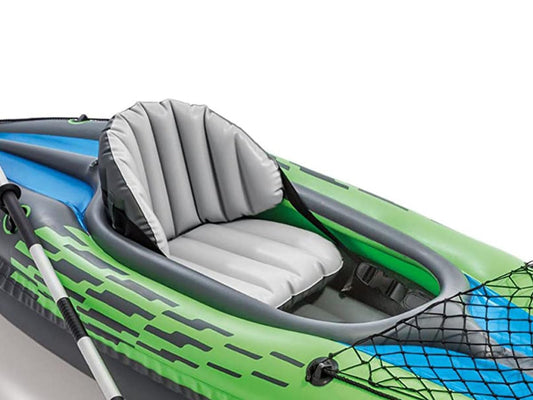 INTEX Challenger Inflatable Kayak Set: Includes Deluxe 218 cm Kayak Paddles and High-Output Pump – Adjustable Seat with Backrest – Removable Skeg