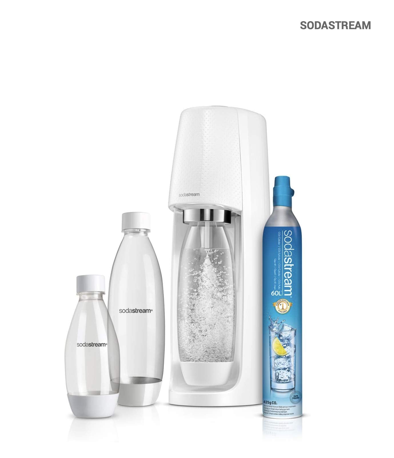 Sodastream Spirit MegaPack 1 Spirit + 1 60 L CO2 Cylinder + 2 1L & 1 500ml Reusable Bottles (Black) Mega Pack Australian Model