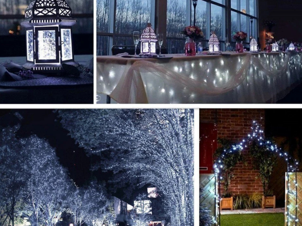 Lytworx 250 White LED Fairy Lights – 12.4m Christmas String Decoration